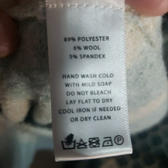 Lilla P Sweater XL Frost Striped Turtleneck Blue with White Stripes Soft Cozy - Picture 5 of 5